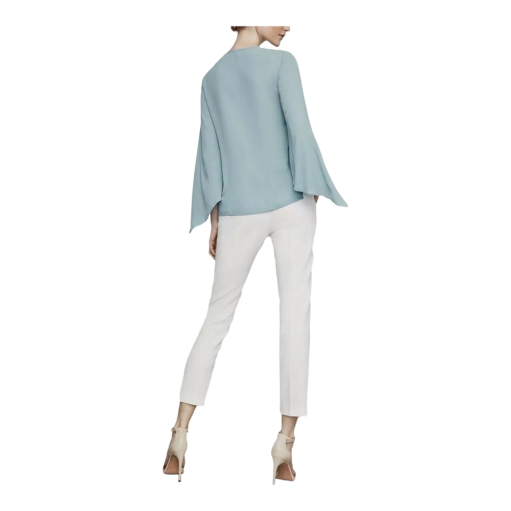 BCBG MaxAzria Nickclette wrap top blue breezes - Picture 2 of 11